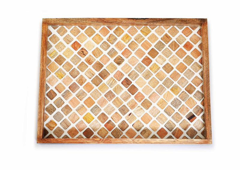 Serving Tray with Coasters Set - Moroccan Texture