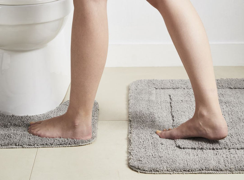 Bath mat and Contour Set - Non Slip Microfibre Plush Soft