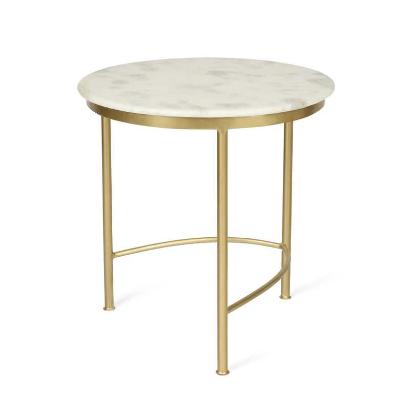 Nesting Coffee Side Tables - Round shaped Marble Top with Steel Frame