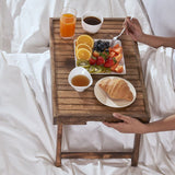 Breakfast Bed Tray - Foldable & Sturdy Mango Wood