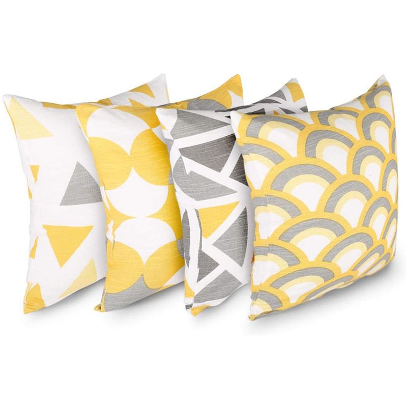 Pack of 4 Abstract Double Sided Cushion Covers