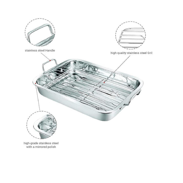 Roasting Rack with Handles - Stainless Steel