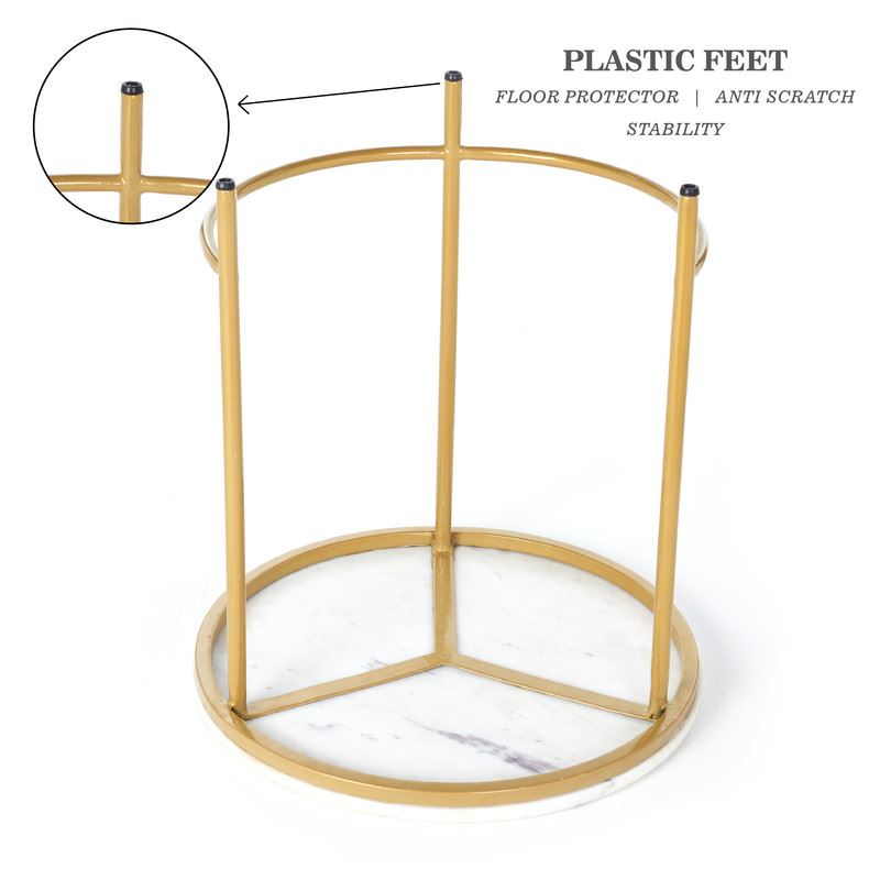 Nesting Coffee Side Tables - Round shaped Marble Top with Steel Frame