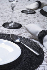 Placemats, Coasters & Napkin Rings Set - Handcrafted Glass Beaded
