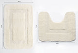 Bath mat and Contour Set - Non Slip Microfibre Plush Soft