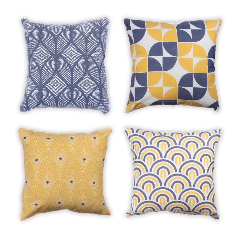 Pack of 4 Tessellated Cotton Cushion Cover