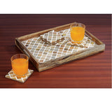 Serving Tray with Coasters Set - Moroccan Texture