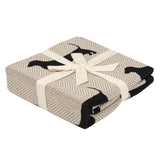Pet Design Throw Blanket - Pure Cotton Knitted