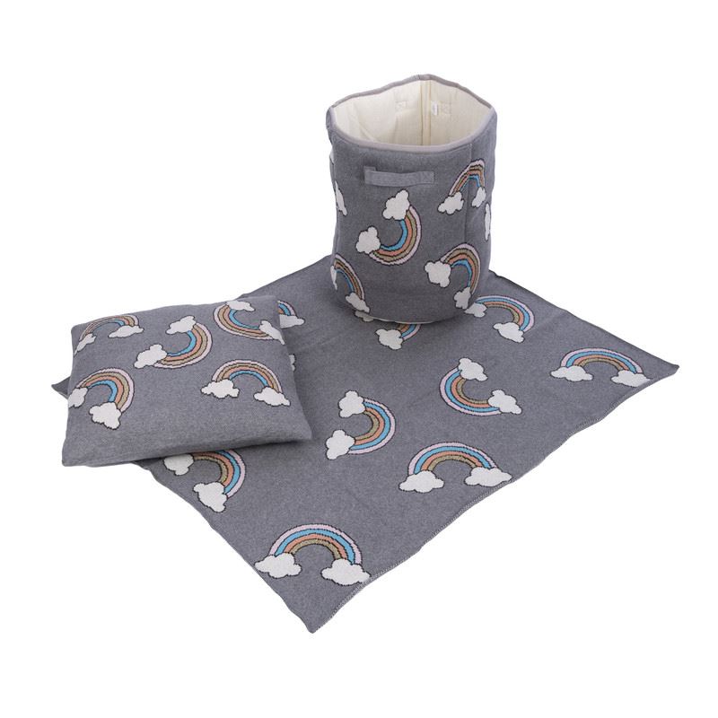 Basket, Cushion and Blanket Set