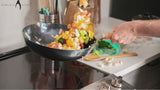 Carbon Steel Non Stick Wok with Sturdy Wooden Handle