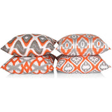 Pack of 4 Ikat Printed Double Sided Cushion Covers