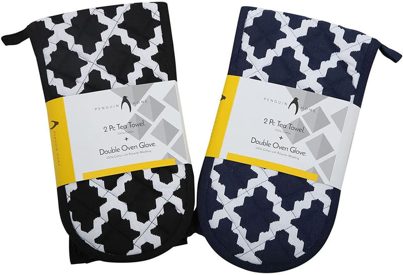 Oven Glove & Kitchen Tea Towels - Set of 3