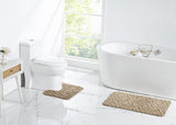 Badematten – 2er-Set – Diamant-Design – rutschfester Mikrofaser-Plüsch, weich