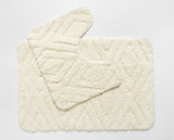 Bath Mats - Set of 2 - Diamond Design - Non Slip Microfibre Plush Soft