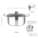 Stainless Steel Stockpot with Glass Lid